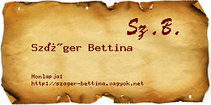 Száger Bettina névjegykártya