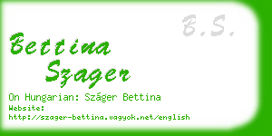 bettina szager business card