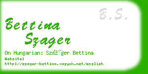 bettina szager business card